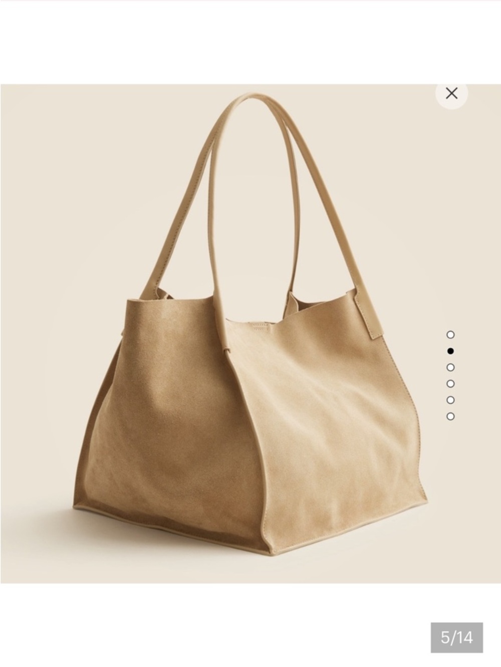 Jcrew suede Tote Bag in Light Brown. Brand new! - Picture 4 of 6